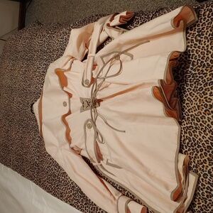 Betsey Johnson blush pink skirted trench coat